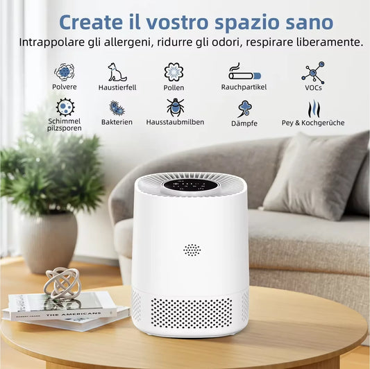 Smart Indoor Air Purifier with 3-Stage Filtration Ionization Technology And PM2.5 Detection System for Effective Air Filtration