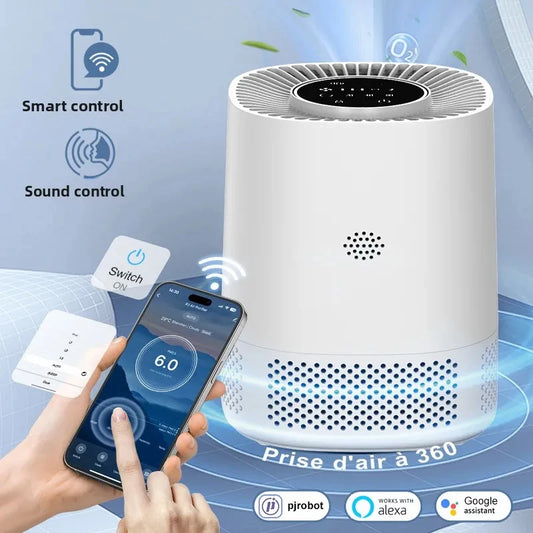 Smart Indoor Air Purifier with 3-Stage Filtration Ionization Technology And PM2.5 Detection System for Effective Air Filtration